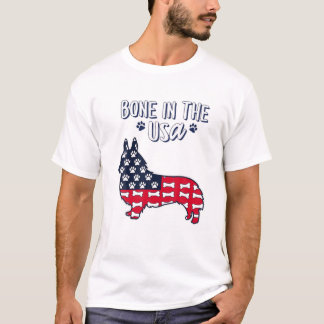Knochen in den USA Corgi 4. Juli T-Shirt