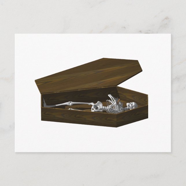 Knochen in einem Sarg: Halloween: Postkarte (Vorderseite)