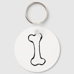 Knochen - lustige Linie zeichnend Logo-Design Schlüsselanhänger