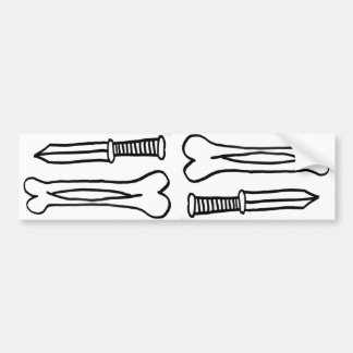Knochen-Messer X 2 Autoaufkleber