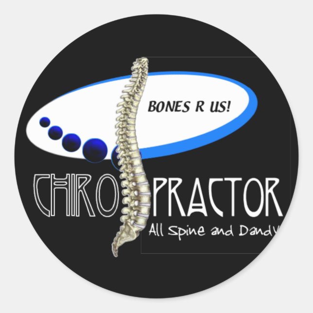 KNOCHEN ODER US-CHIROPRAKTOR - ALLE SPINE UND DAND RUNDER AUFKLEBER (Vorderseite)