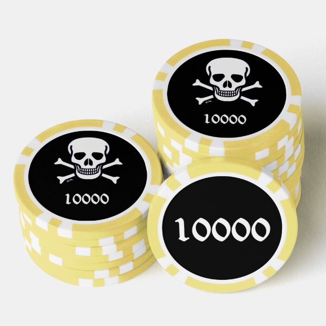 Knochen-Poker-Chip 10000 Pokerchips (Stapel)