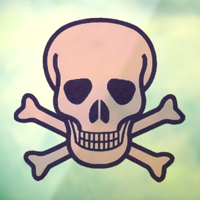 Knochen, rosa, runde Fensterverkleidung, Rückensta Fensteraufkleber (Blatt 3)