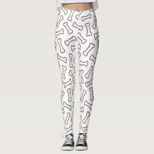 Knochen-Silhouetten – Minimalistisches Hundedesign Leggings
