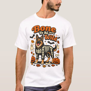 Knochen, um wild zu sein Lustiger Deutscher Schäfe T-Shirt