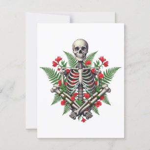 Knochen und Botanik Postkarte