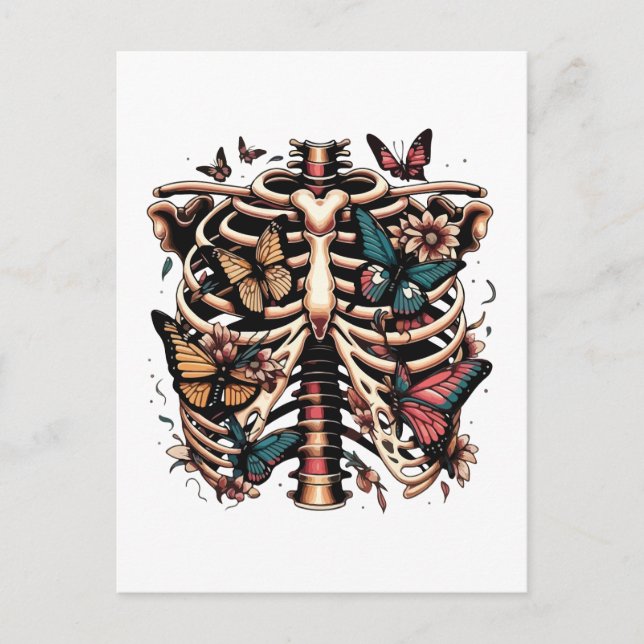 Knochen und Botanik Postkarte (Vorderseite)