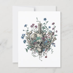 Knochen und Botanik Postkarte