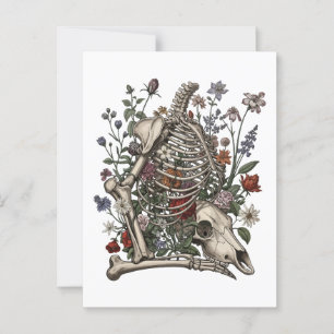 Knochen und Botanik Postkarte