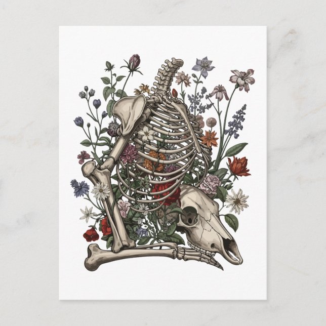 Knochen und Botanik Postkarte (Vorderseite)