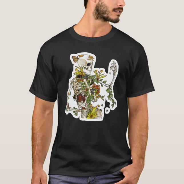 Knochen und Botanikskelett Pflanze Botanische T-Shirt (Vorderseite)