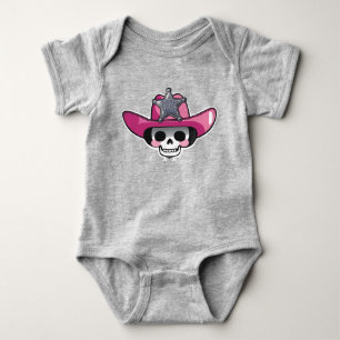 Knochen, Wild zu sein, Skeleton Cowboy Girl Bodysu Baby Strampler