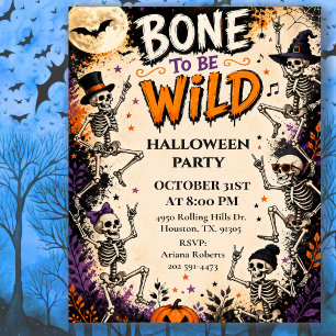 Knochen Wilde Halloween-Party Einladung