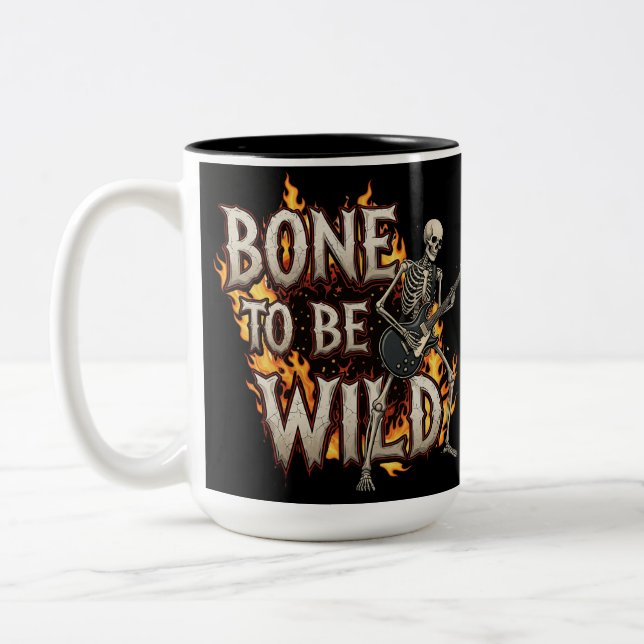 Knochen zum Wilden T-Shirt Zweifarbige Tasse (Links)
