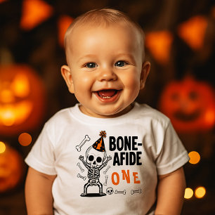 Knochenafide-One-Skeleton-Geburtstags-Halloween Kleinkind T-shirt
