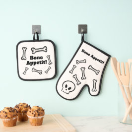Knochenappetit! Ofenhandschuh & Topflappen-Set