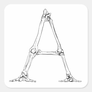 Knochenbrief - A Quadratischer Aufkleber