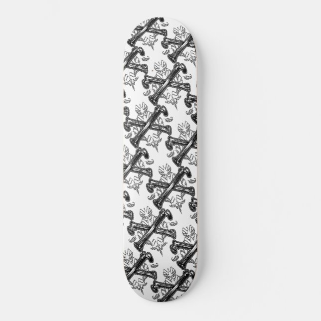 Knochenfiligrane Skateboard (Vorderseite)