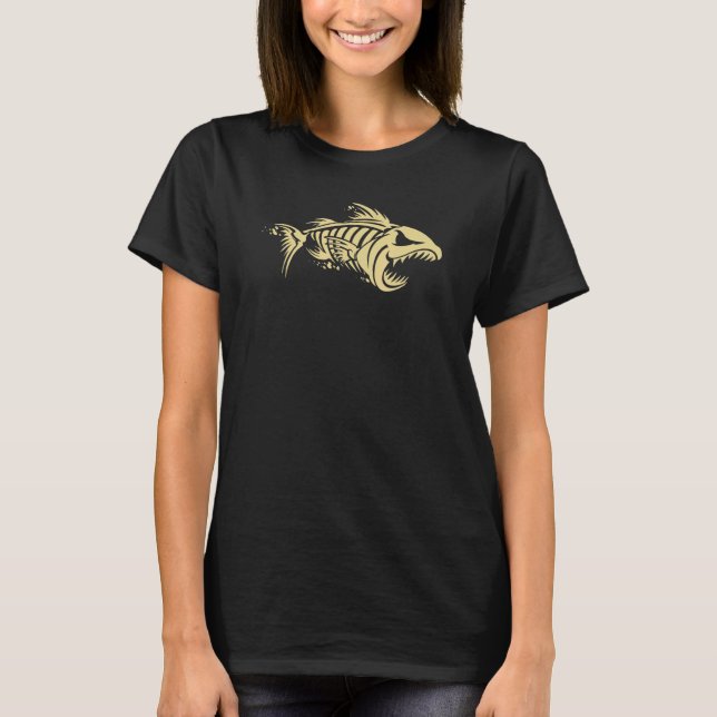 Knochenfisch-Skelett T-Shirt (Vorderseite)