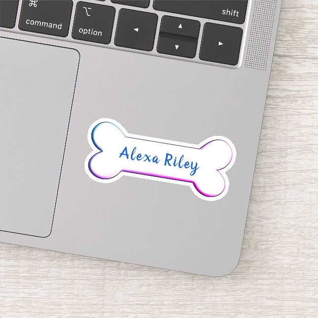 Knochenform des Regenbogenhundes Aufkleber (Detail)