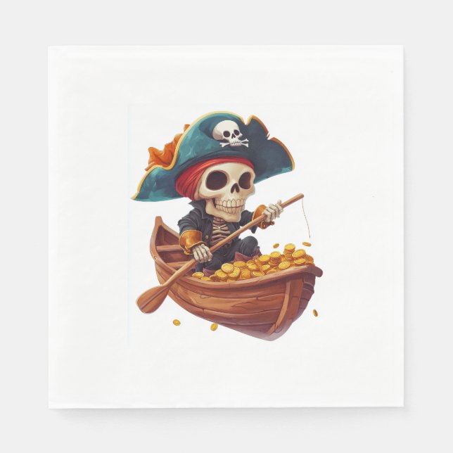 Knochenkaniner - Funny Pirate Skull Serviette (Vorderseite)