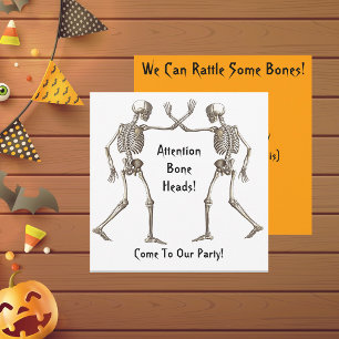 Knochenköpfe Skeleton Halloween Einladung