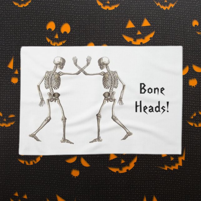 Knochenköpfe Skeleton Halloween Küchentuch (Bone Heads Skeleton Halloween Kitchen Towel)