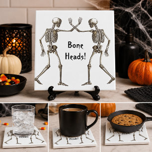 Knochenköpfe Skeleton Halloween Tile Fliese