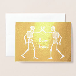 Knochenköpfe Skelettons Individuelle Name Happy Ha Folienkarte