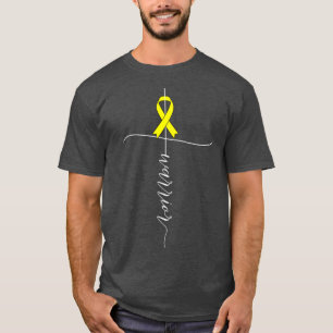 Knochenkrebs-Bewusstseins-Krieger Gelbes Band Gesc T-Shirt