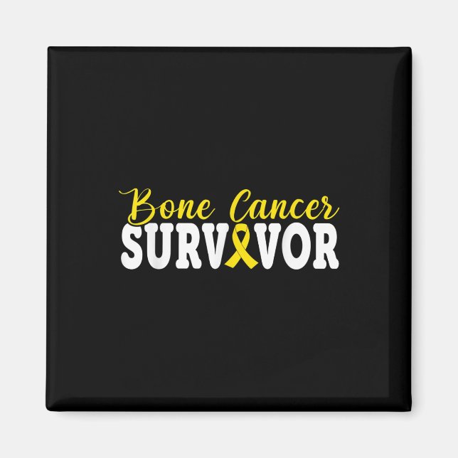 Knochenkrebsüberleben Gelbe Rebbon Sarcoma Krebs Magnet (Vorne)
