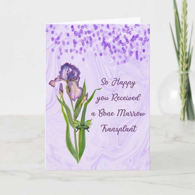 Knochenmark-Transplantationskarte mit einer Iris Karte (Vorderseite)