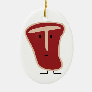 Knochensteak-Fleischprotein grillte Keramikornament