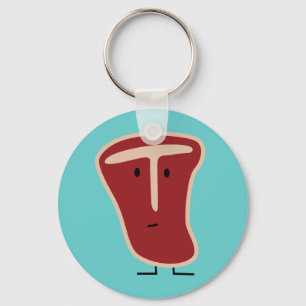 Knochensteak-Fleischprotein grillte Schlüsselanhänger