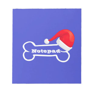 Knochenstück für die blaue Weihnachtsmannmütze von Notizblock