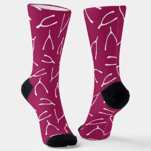 Knochenwischbein Muster Pink White Socken