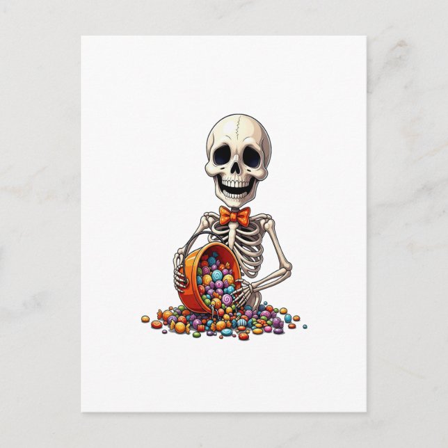 Knochenzuckerschale Halloween Postkarte (Vorderseite)