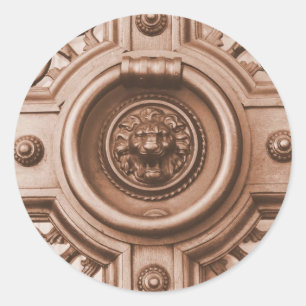 Knock Knock - Barcelona Old Quarter Door Knocker Runder Aufkleber