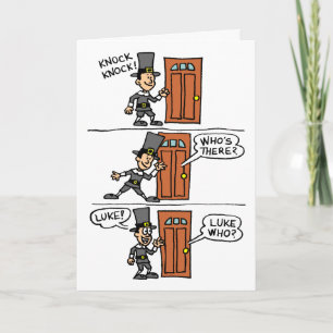 Knock Knock Cartoon Luke Pilgrim Erntedank Card Karte