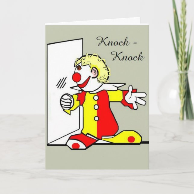 Knock-Knock Clown Joke Birthday Grußkarte Karte (Vorderseite)