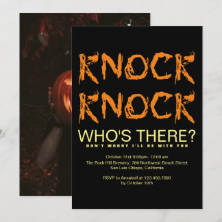 Knock Knock, der dort ist Foto Halloween-Party Inv Einladung