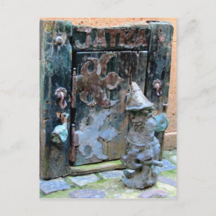 "Knock Knock Gnome" - Wroclaw, Polen Postcard Postkarte