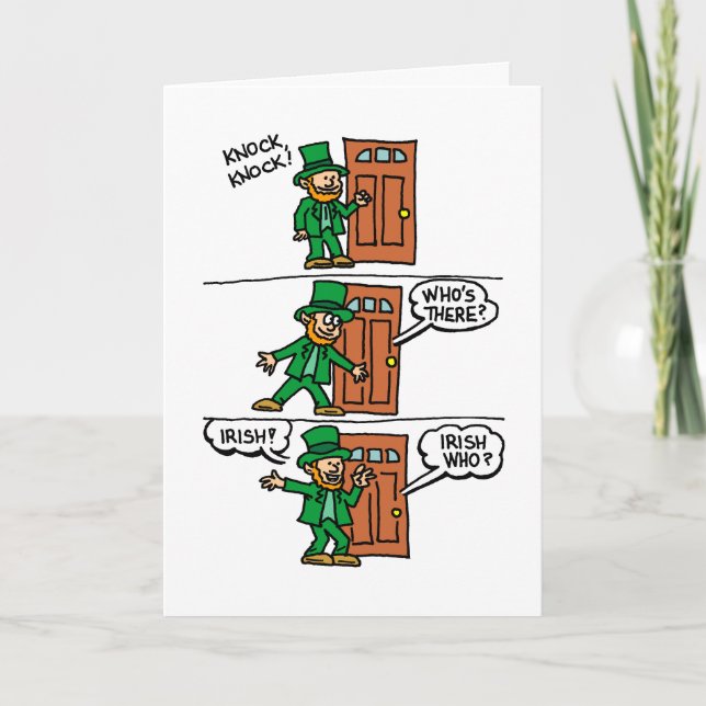 Knock Knock Happy St Patrick's Day Card Karte (Vorderseite)