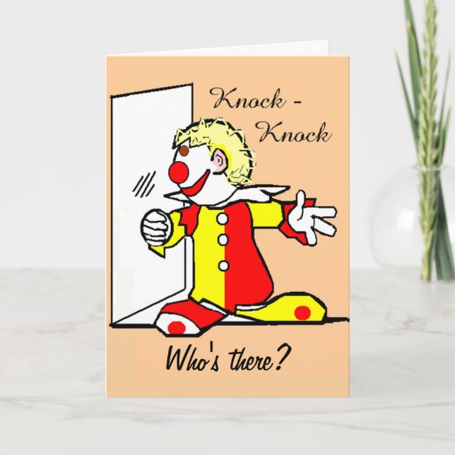 Knock-Knock Joke Clown Geburtstagskarte Karte (Vorderseite)