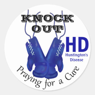 Knock Out Huntington's Disease HD Awareness Runder Aufkleber