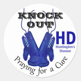 Knock Out Huntington's Disease HD Awareness Runder Aufkleber