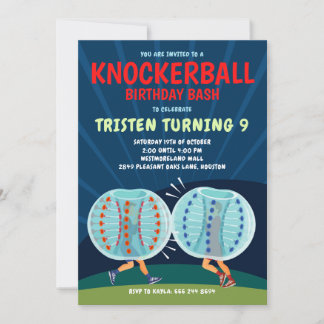 Knockerball Birthday Einladung - Bubble Soccer