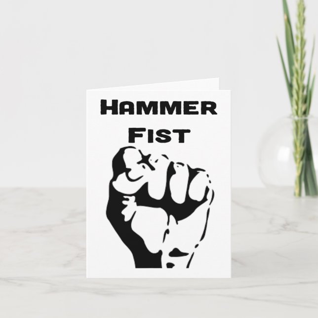 Knockout Boxhammer Faust Karte (Vorderseite)