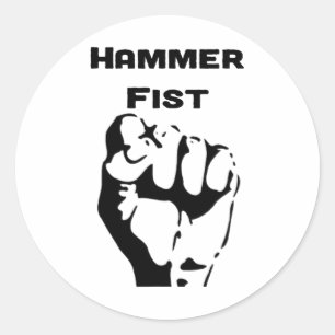Knockout Boxhammer Faust Runder Aufkleber