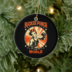 Knockout für die Welt Keramik Ornament
